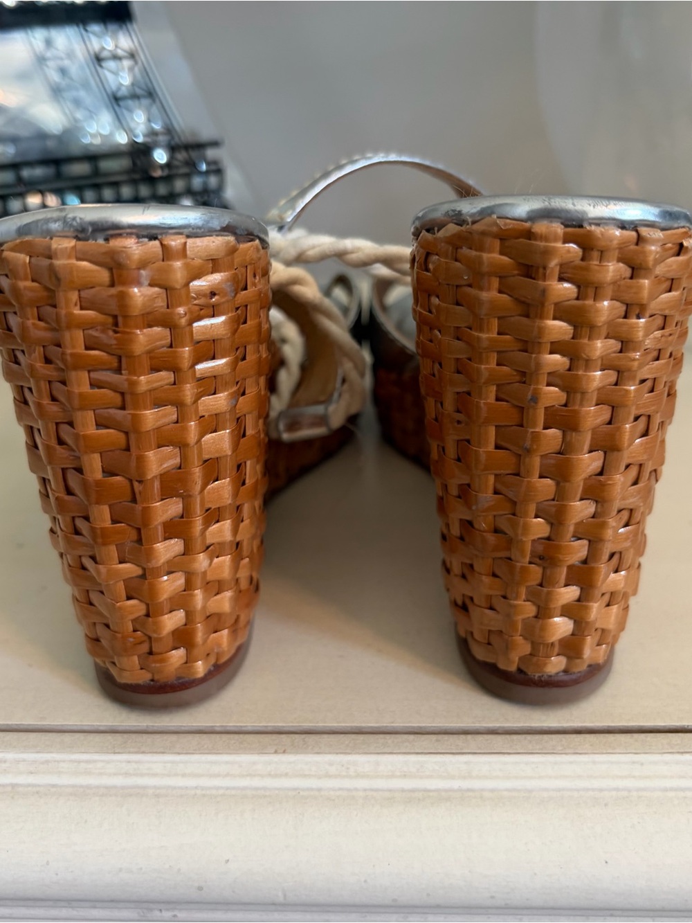 Tory Burch Rattan Wicker Rope Wedge Sandals - Picture 6 of 6
